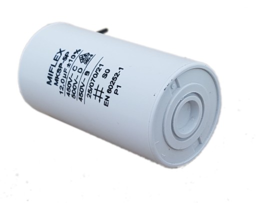 Kondensator rozruchowy silnika 12uF 450V MIFLEX MKSP-5P przewody