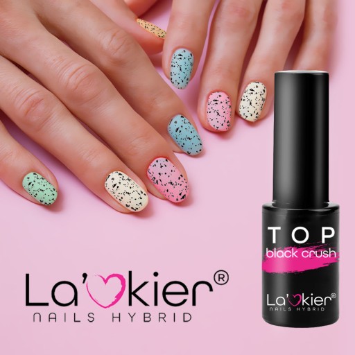La'kier 2x TOP MAT lakier hybrydowy BLACK CRUSH