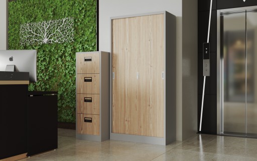 Металлический шкаф Eco Design JAN NOWAK SARA V005 белый/дуб сонома