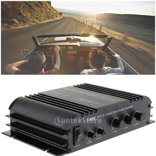 Wzmacniacz stereo audio DC 12V Mini 2x45W Regulacja głośności