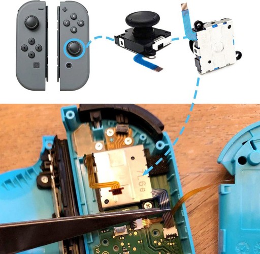 НОВЫЙ ДЖОЙСТИК 3D АНАЛОГОВАЯ РУЧКА JOY-CON STICK ЧЕРНЫЙ ПЕРЕКЛЮЧАТЕЛЬ NINTENDO OLED V3