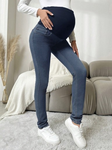 SHEIN MATERNITY SPODNIE JEANSOWE NIEBIESKIE M 551