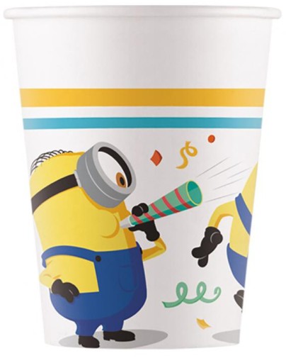ZESTAW KUBKI TALERZYKI NA URODZINY MINIONKI URODZINOWE 16szt