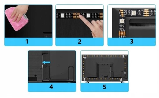 Светодиодная лента USB 5050 TV RGB 3M светодиоды для подсветки телевизора APKA REMOTE 5V