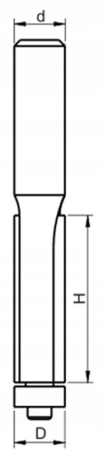 Frez prosty z łożys.doln.(długi) D=9,5xH=38/d=8