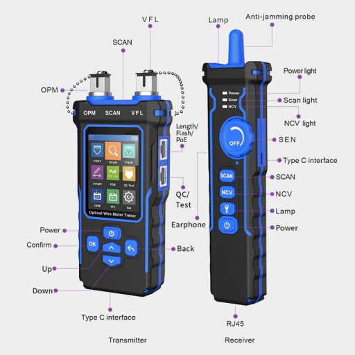 Spacetronik SP-LT08 Тестер оптоволокна LAN POE