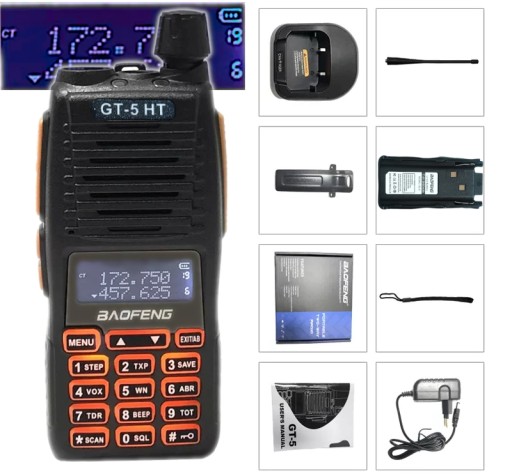 Рация Baofeng GT-5 HT 8W коротковолновая + СКАНЕР Police NEW UV-82