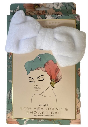 Набор PLUM PRETTY SPA Защитная повязка на голову и шапочка для душа