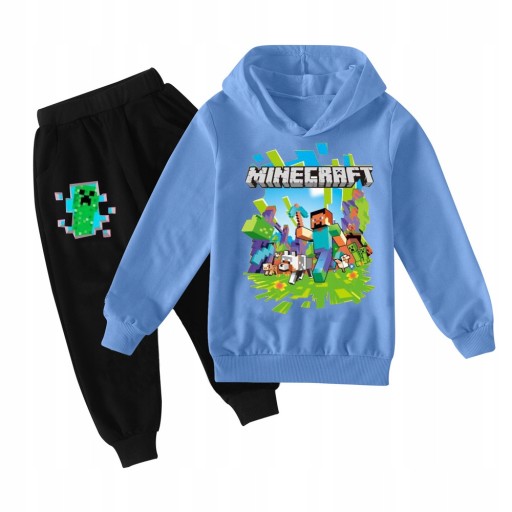 ДЕТСКАЯ ТОЛСТОВКА И БРЮКИ MINECRAFT ФИОЛЕТОВЫЕ