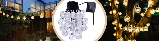 Гирлянда на солнечных батареях GLOWING BALLS 30xLED струна