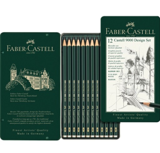 Набор карандашей Faber-Castell 9000 Design, 12 шт.