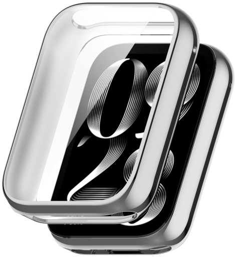 ETUI OBUDOWA 2W1 Z OSŁONĄ NA EKRAN DO XIAOMI MI BAND 8 PRO - SREBRNY