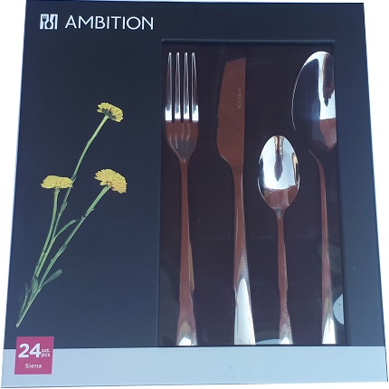 AMBITION 72 НАБОР СТОЛОВЫХ ПРИБОРОВ SIENA ПРОСТОЙ ОБЕДЕННЫЙ НАБОР ИЗ НЕРЖАВЕЮ 18 ЧЕЛОВЕК