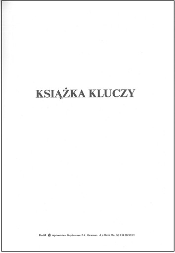 KSIĄŻKA KLUCZY RN-98