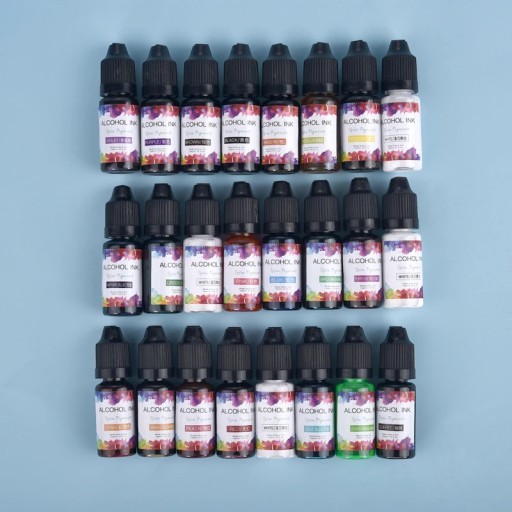 PIGMENT ALKOHOLOWY TRANSPARENTNY DO ŻYWIC UV ZESTAW 24 sztuki 24x10ml