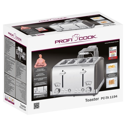 TOSTER NA 4 KROMKI PROFICOOK PC-TA ANTRACYT