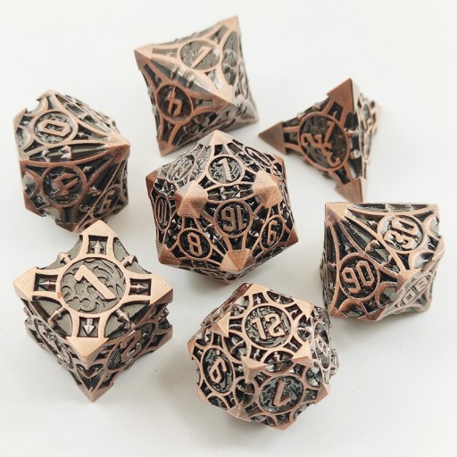 WIEŻA MAGA ZESTAW 7 METALOWYCH KOŚCI KOSTEK RPG