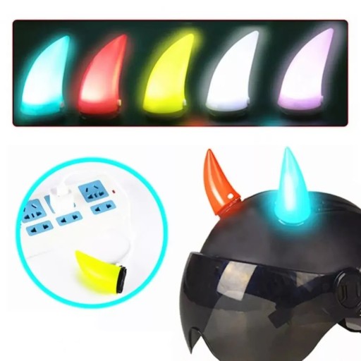 Светящиеся рожки для шлема - LED 1 шт.