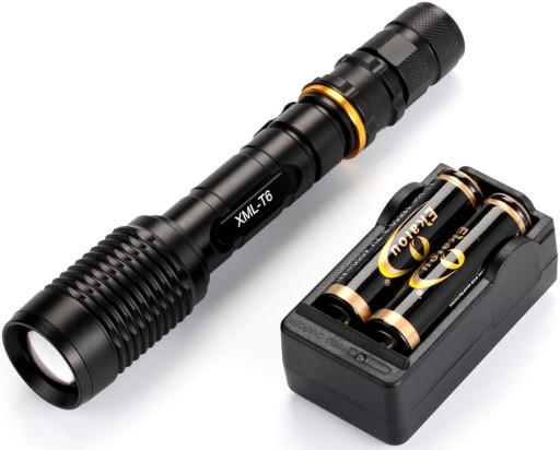 Latarka Taktyczna LED CREE T6 2 Ak. BARDZO MOCNA