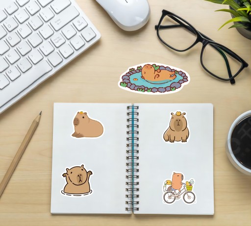 100шт мультяшные наклейки Kawaii Capybara в стилусе
