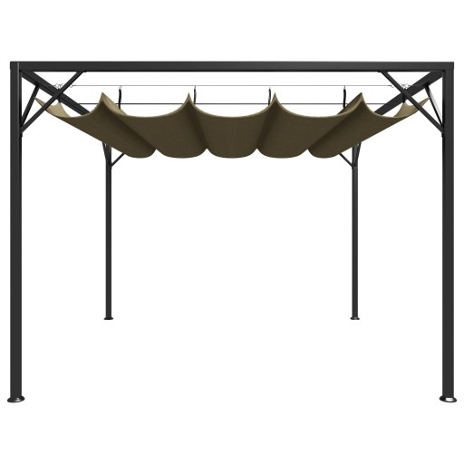 Altana ogrodowa ze zwijanym dachem, 3x3 m, taupe, 180 g/m²