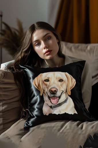 АТЛАСНАЯ НАВОЛОЧКА 40СМ ЛАБРАДОР РЕТРИВЕР + ИМЯ СОБАКИ LABEK DOG