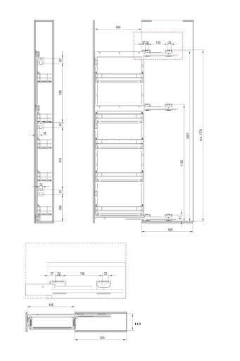 Rejs cargo boczne MAXIMA EVO 15 Lewe 170cm chrom
