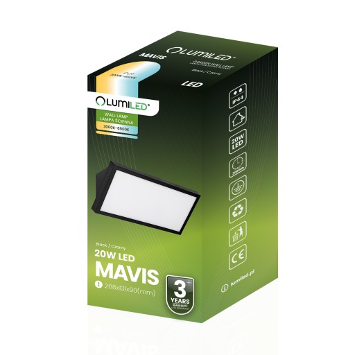 Наружный настенный светильник Садовый настенный светильник CCT 20W LED IP44