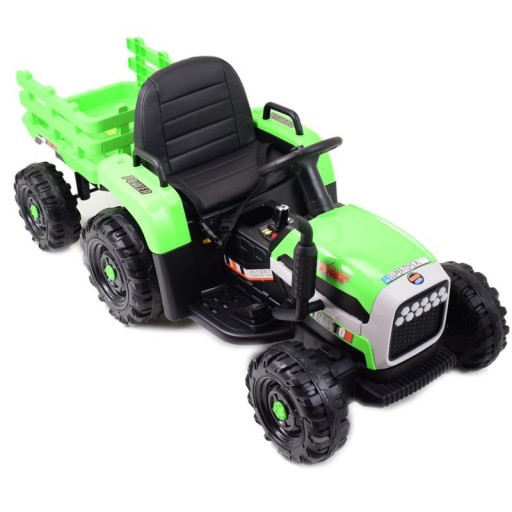 SUPER TRAKTOR FAST NA AKUMULATOR Z PRZYCZEPĄ, MIĘKKIE KOŁA, MIĘKKIE SIEDZEN
