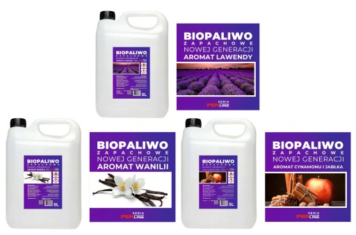 BIOETANOL BIOPALIWO BIO PALIWO ZAPACHOWE BIOKOMINEK 3 ZAPACHY KOMPLET 15L