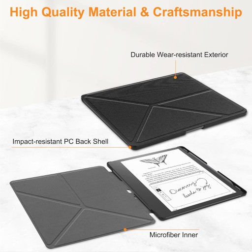 КОРПУС KINDLE SCRIBE 10,2 ДЮЙМА ИЗ ЧЕРНОГО МАТЕРИАЛА С КРЫШКОЙ ПОДСТАВКИ