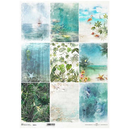 PAPIER RYŻOWY do decoupage A3 muszle żaglówka