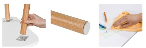 ZESTAW STOLIK DZIECIĘCY OKRĄGŁY 50CM I TABORET