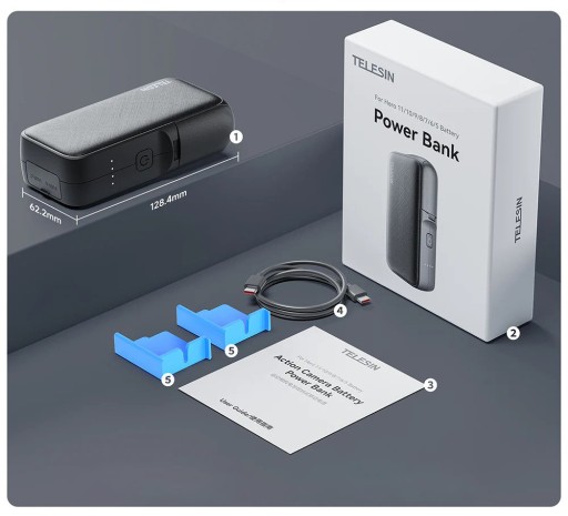 Ładowarka z Powerbankiem 10000mAh do GoPro Hero 5 6 7 8 9 10 11 12 Black