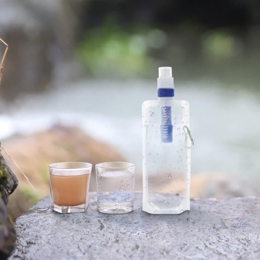 PRZENOŚNY FILTROWANY WOREK NA WODĘ Z FILTREM 480ML
