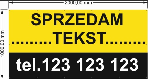 Baner Reklamowy 2x1m SPRZEDAM DOM DZIAŁKĘ