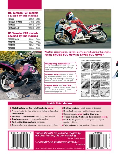 YAMAHA FZR750 (1987 - 1988) КОМПОНЕНТНЫЙ РЕМОНТ