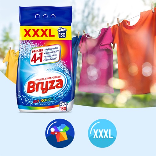 СТИРАЛЬНЫЙ ПОРОШОК BRYZA 4В1 ЦВЕТ 8,45КГ 130 стирок