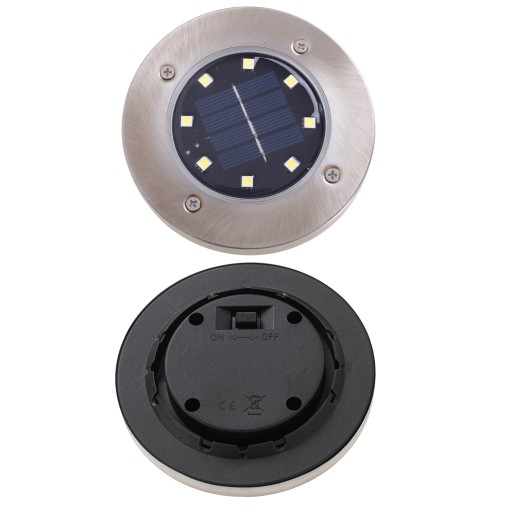 Садовые наземные солнечные светильники, 8LED, 4 шт. теплый белый