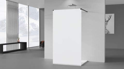 MEXEN KIOTO ŚCIANKA PRYSZNICOWA WOLNOSTOJĄCA 110 x 200 CM CZARNA szkło 8 mm