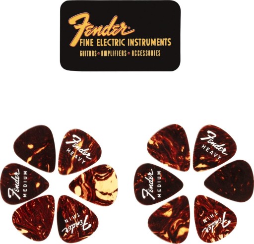Fender 351 Fine Electric Pick Tin 12 sztuk