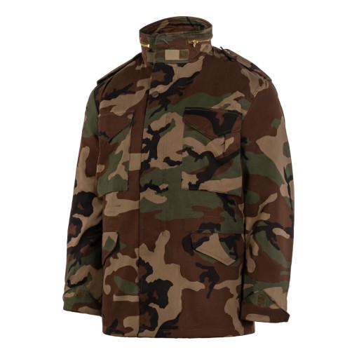 МУЖСКАЯ ЗИМНЯЯ ВОЕННАЯ КУРТКА-ПАРКА M65 MIL-TEC FIELDJACKET 2-в-1, камуфляж «Woodland», размер XL