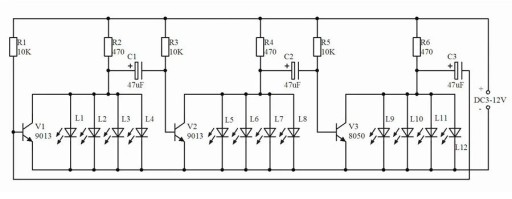 Wirujące 12Led niebieskie nauka lutowania diy kit