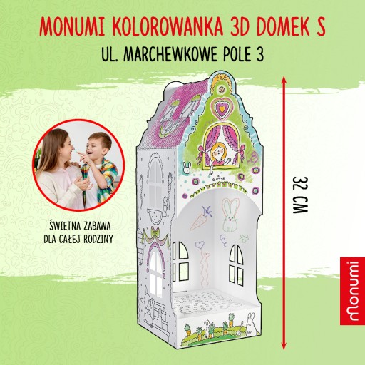 Набор 3D-раскрасок Монуми Дом S - Ракета, Морковное поле, Монстр