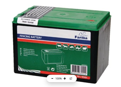 Bateria sucha 9V 55Ah