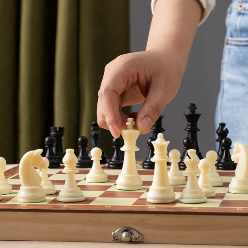 ДЕРЕВЯННЫЕ ШАХМАТЫ КЛАССИЧЕСКИЕ ШАШКИ ФОН 3 В 1 XXL БОЛЬШОЙ 35x35 см