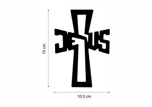 Krzyż metalowy na ścianę KNS003 15 cm złoty