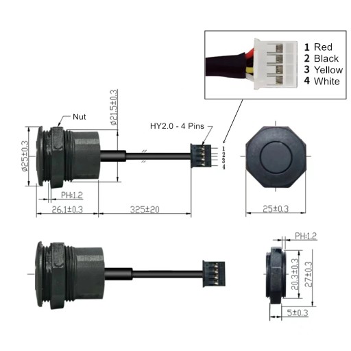 Автоматический модуль датчика уровня воды в стиле UART IP67 — 19 см