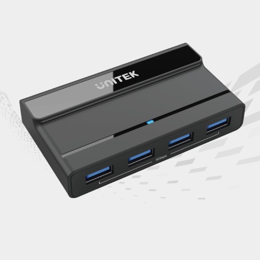 KVM-переключатель Unitek H1310A, 4 порта USB, 5 Гбит/с, активный
