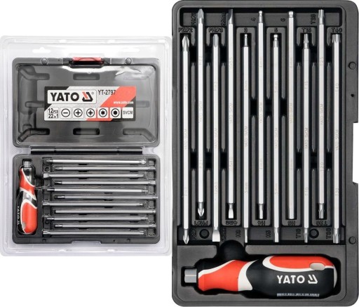 ОТВЕРТКА YATO ОТВЕРТКА СО СМЕННЫМИ НАКОНЕЧНИКАМИ ПЛОСКИЙ КРЕСТОВЫЙ TORX HEX IMBUS 22e